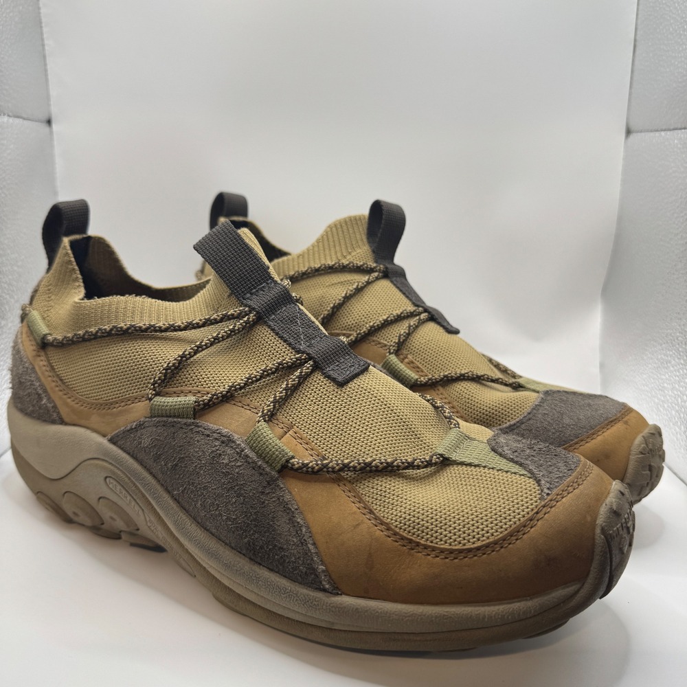 Merrell 11 Jungle Moc Explorer Mens Tan Suede Mesh Hiking Shoes J003567